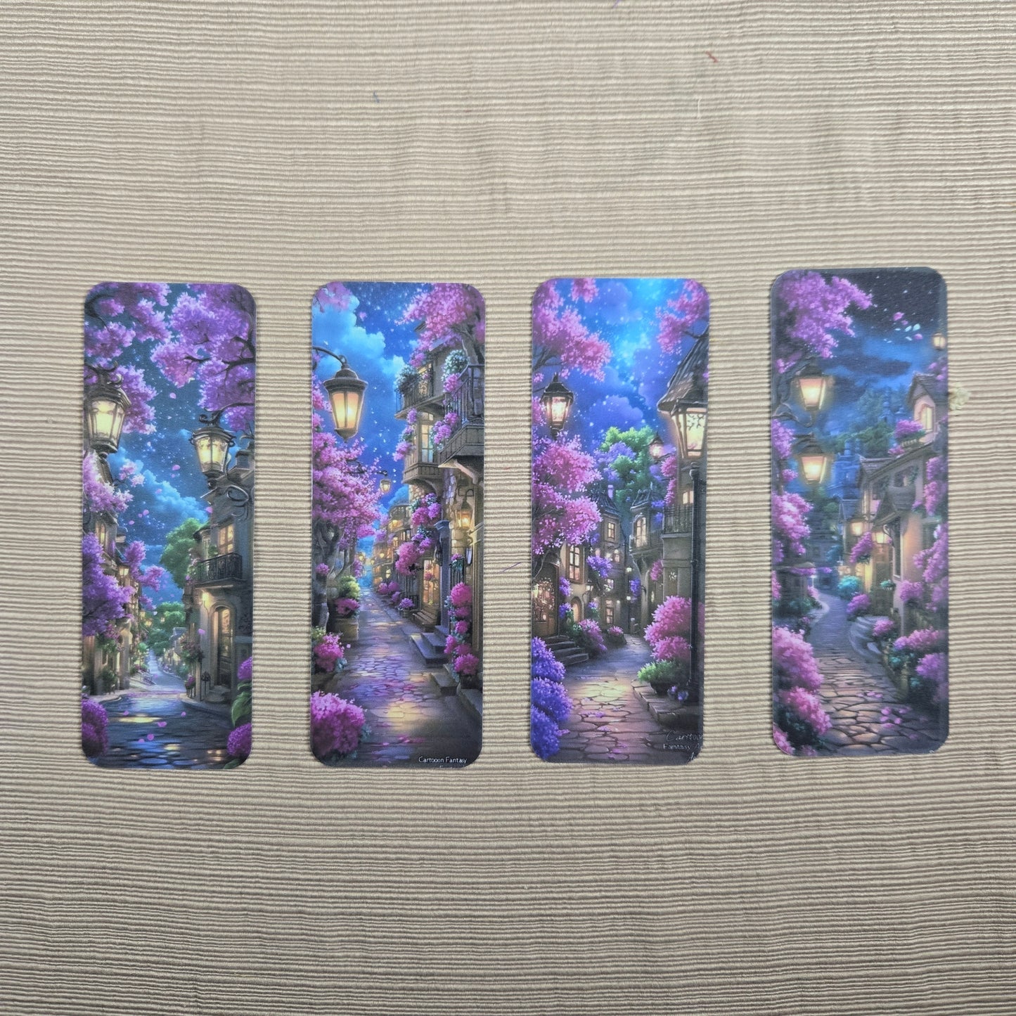 Cottage Town at Night Bookmark