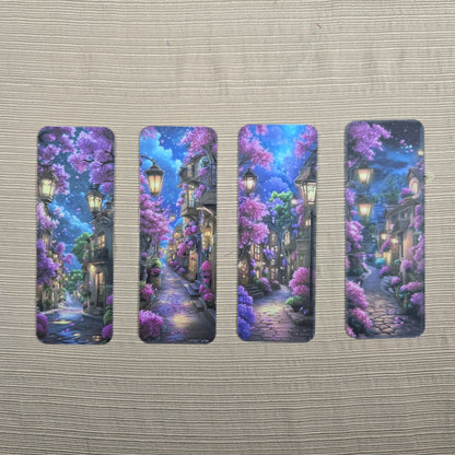 Cottage Town at Night Bookmark