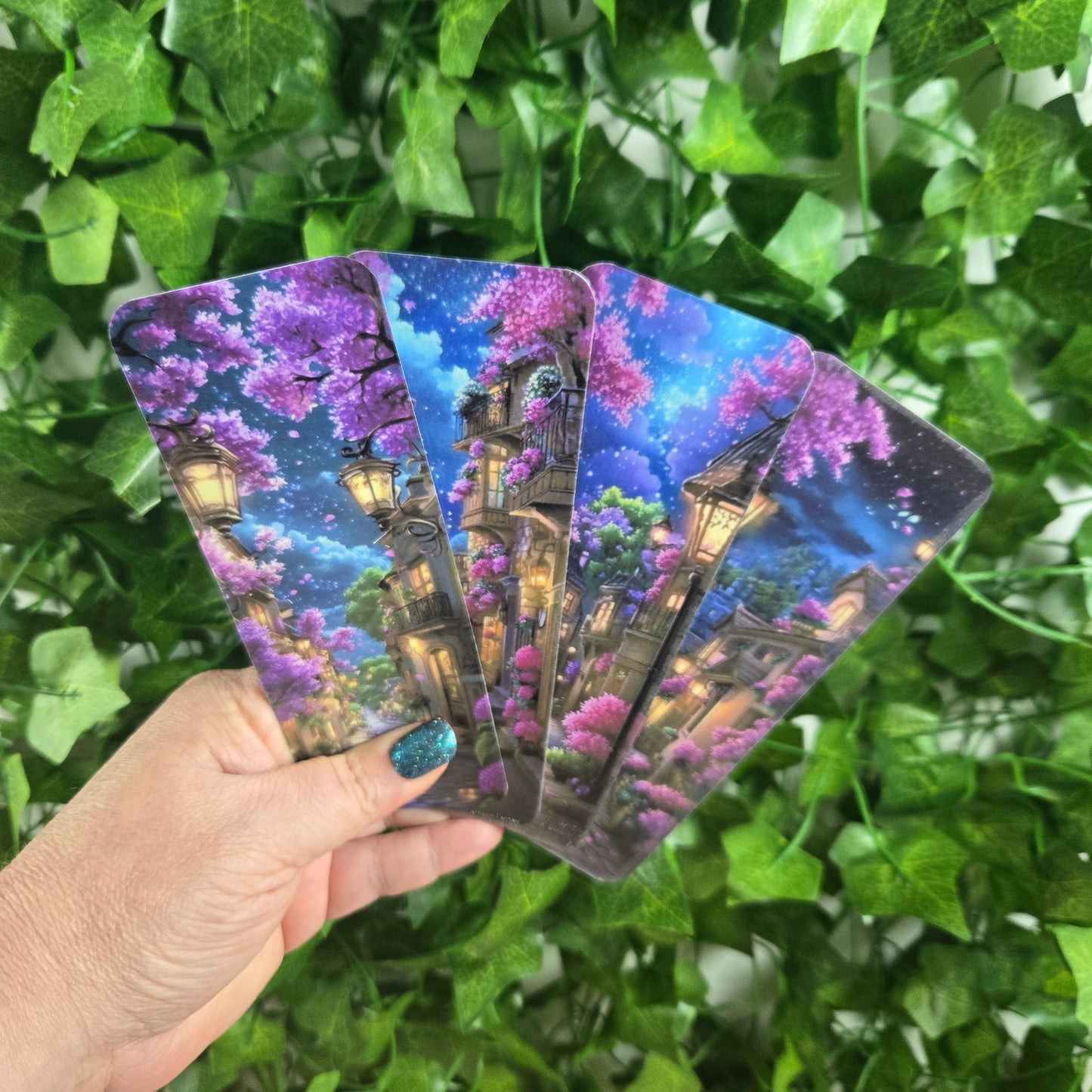 Cottage Town at Night Bookmark