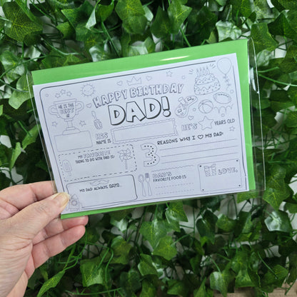 Coloring Dad Happy Birthday Card