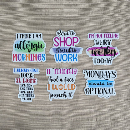 Sarcastic Work Stickers