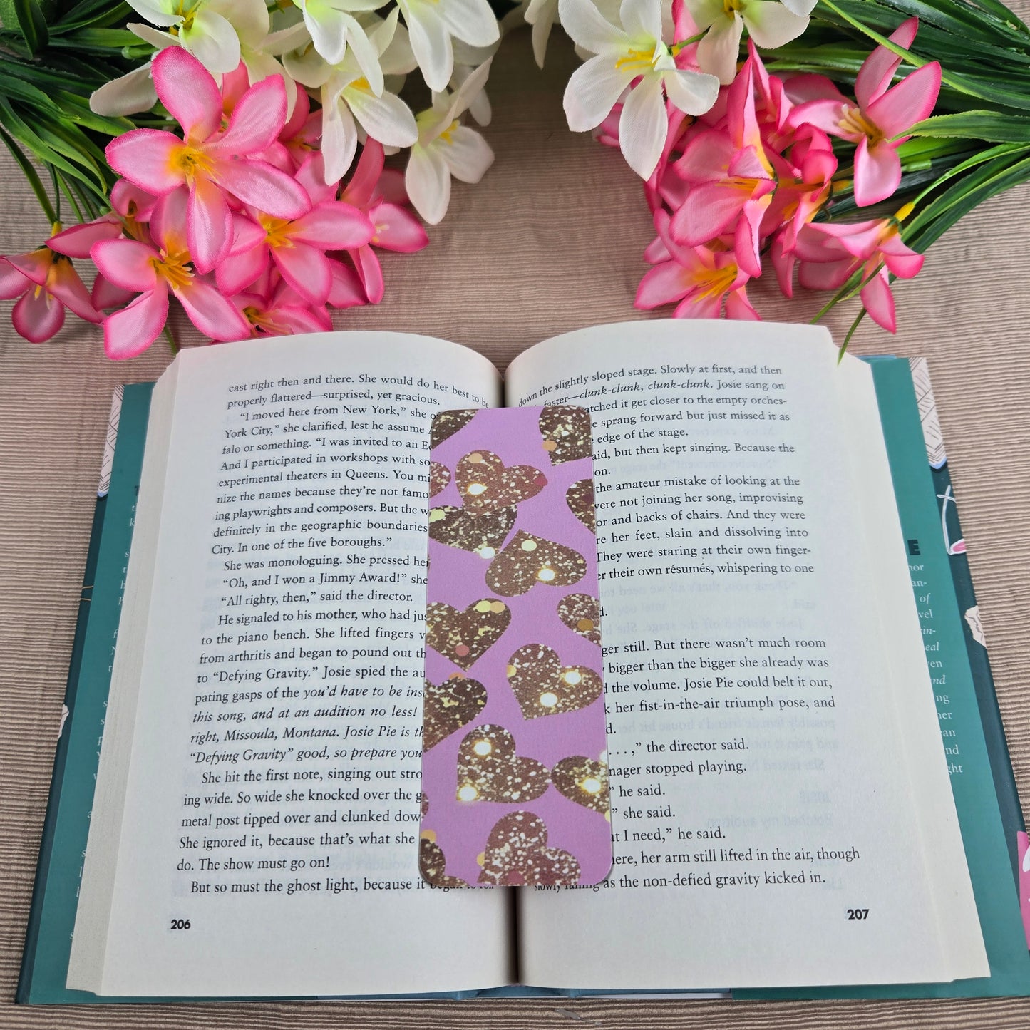 Glitter Heart Bookmark