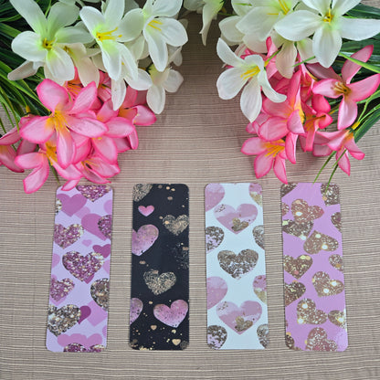 Glitter Heart Bookmark