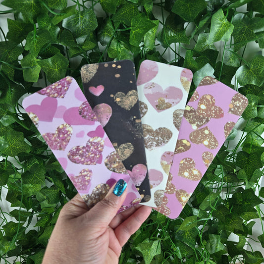 Glitter Heart Bookmark
