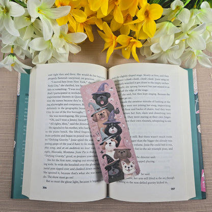 Cute Stacked Dogs Halloween Bookmark