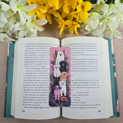 Cute Stacked Dogs Halloween Bookmark