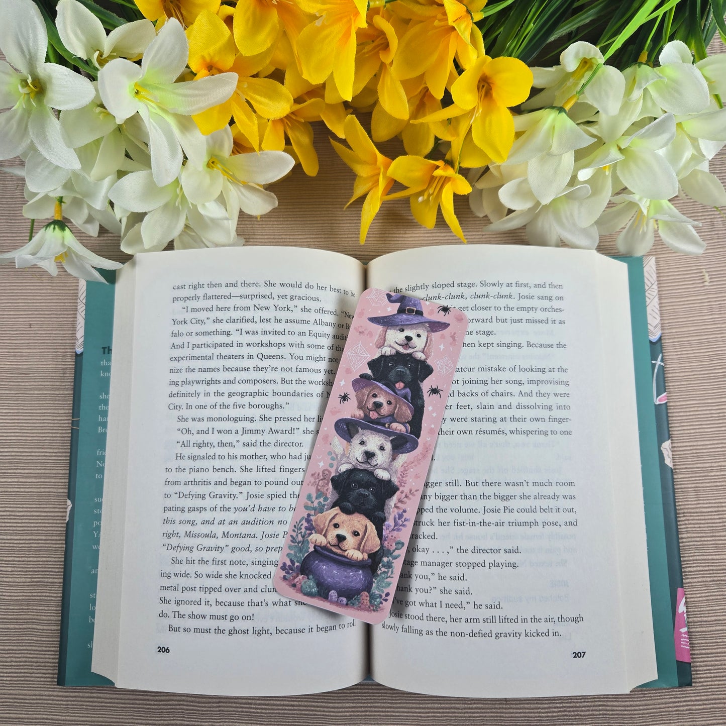 Cute Stacked Dogs Halloween Bookmark