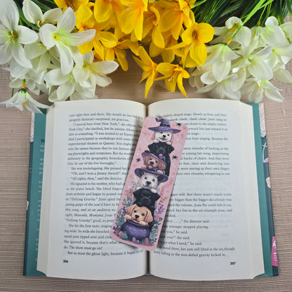 Cute Stacked Dogs Halloween Bookmark