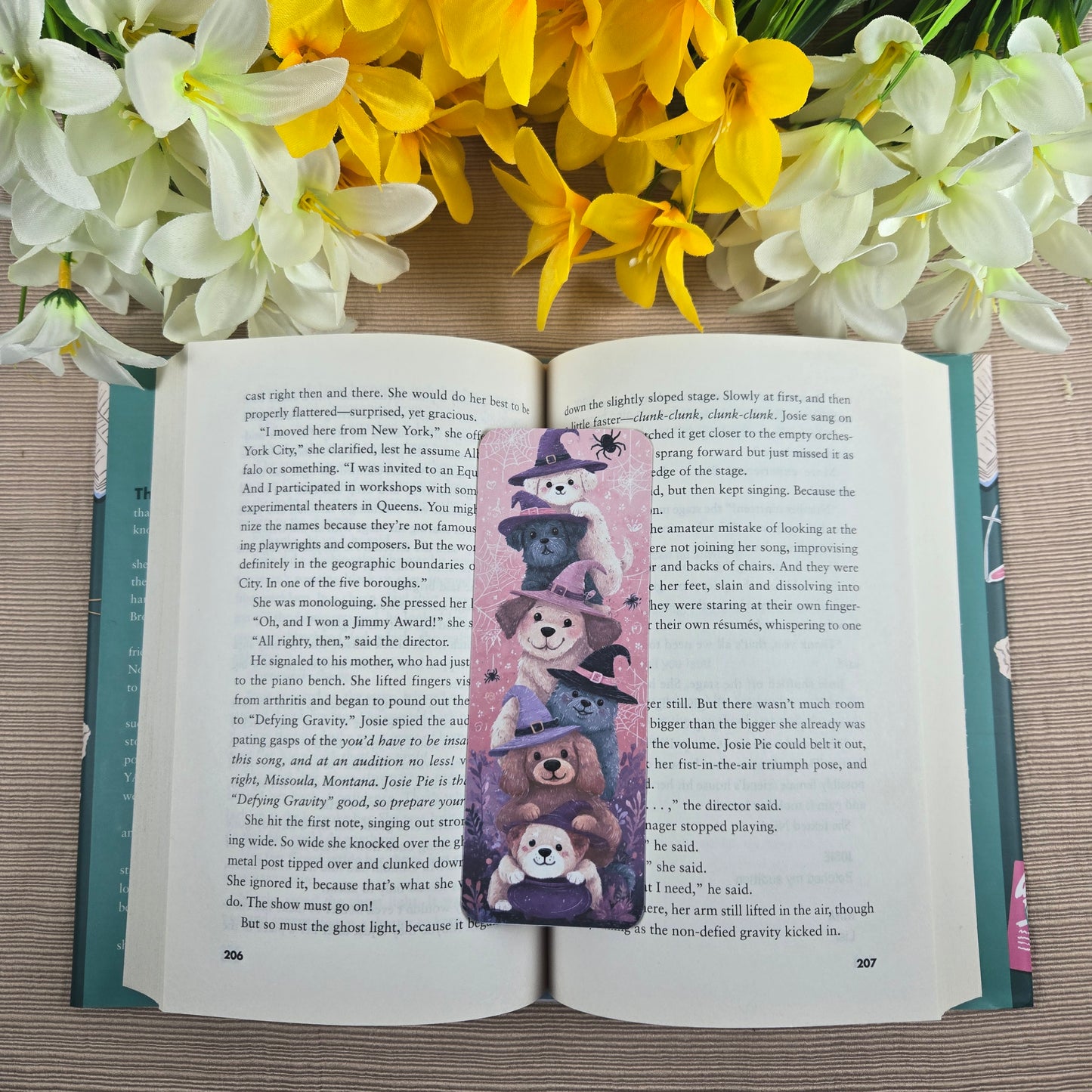 Cute Stacked Dogs Halloween Bookmark