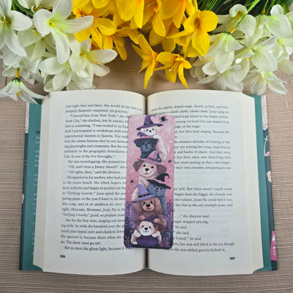 Cute Stacked Dogs Halloween Bookmark