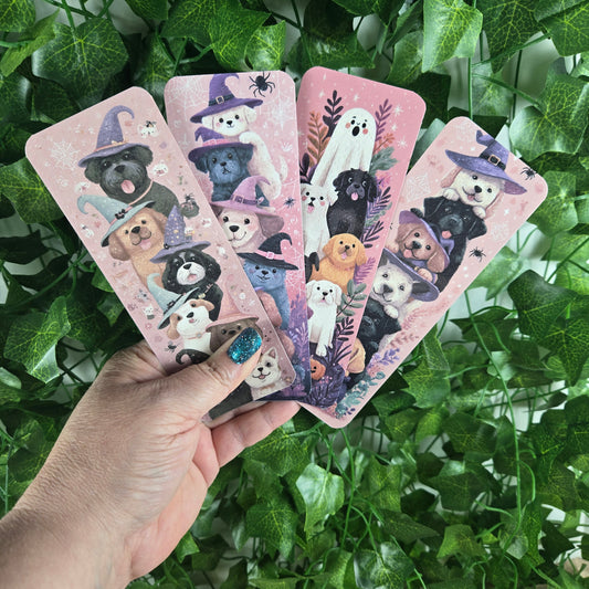 Cute Stacked Dogs Halloween Bookmark