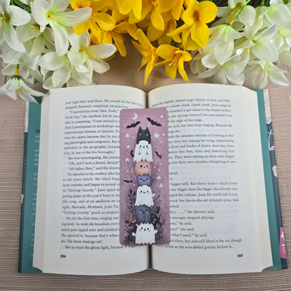 Cute Stacked Ghosts Halloween Bookmark