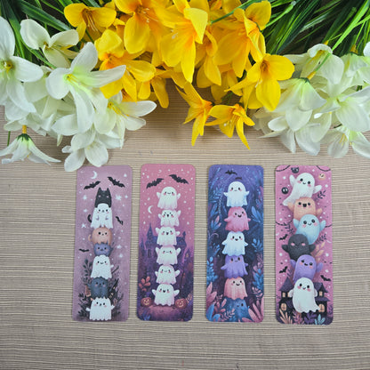 Cute Stacked Ghosts Halloween Bookmark