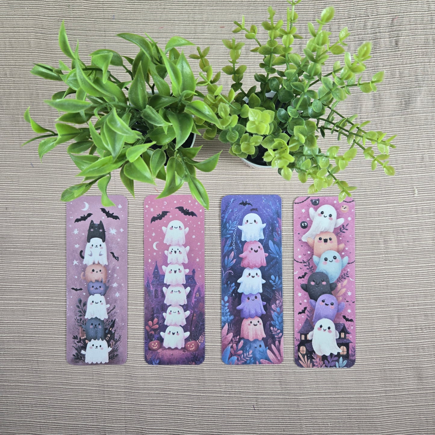 Cute Stacked Ghosts Halloween Bookmark