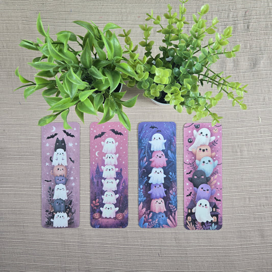 Cute Stacked Ghosts Halloween Bookmark