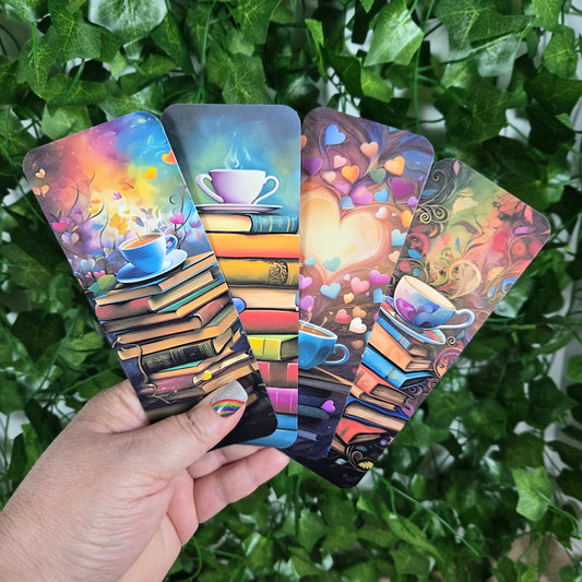 Beautiful Books and Coffee Bookmark