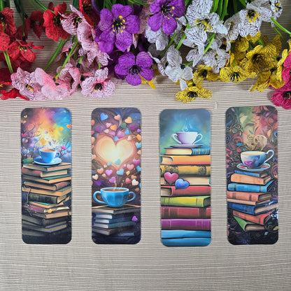Beautiful Books and Coffee Bookmark