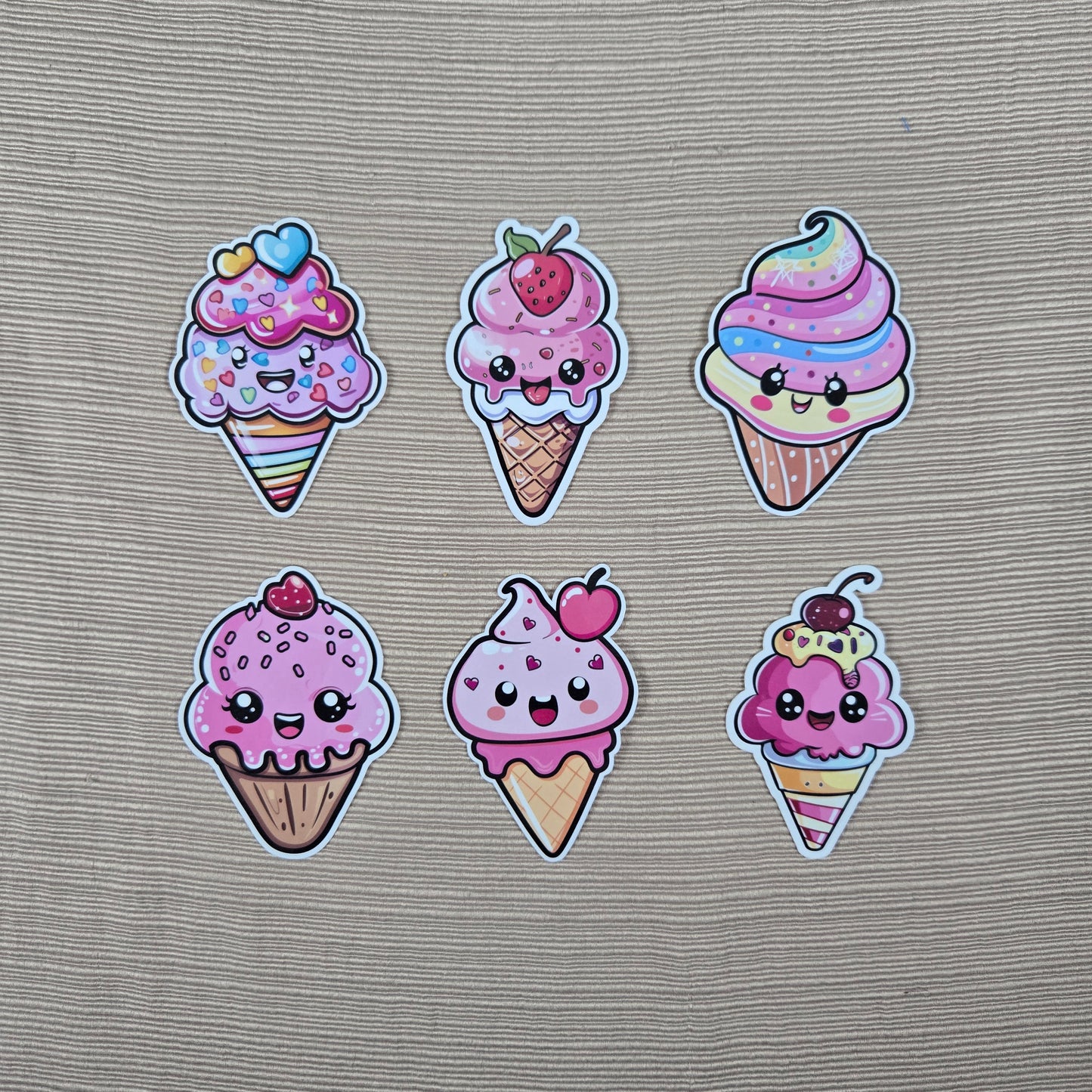 Adorable Ice Cream Cone Stickers
