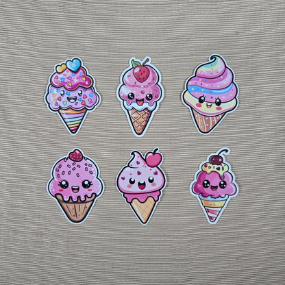 Adorable Ice Cream Cone Stickers