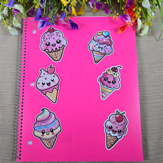 Adorable Ice Cream Cone Stickers
