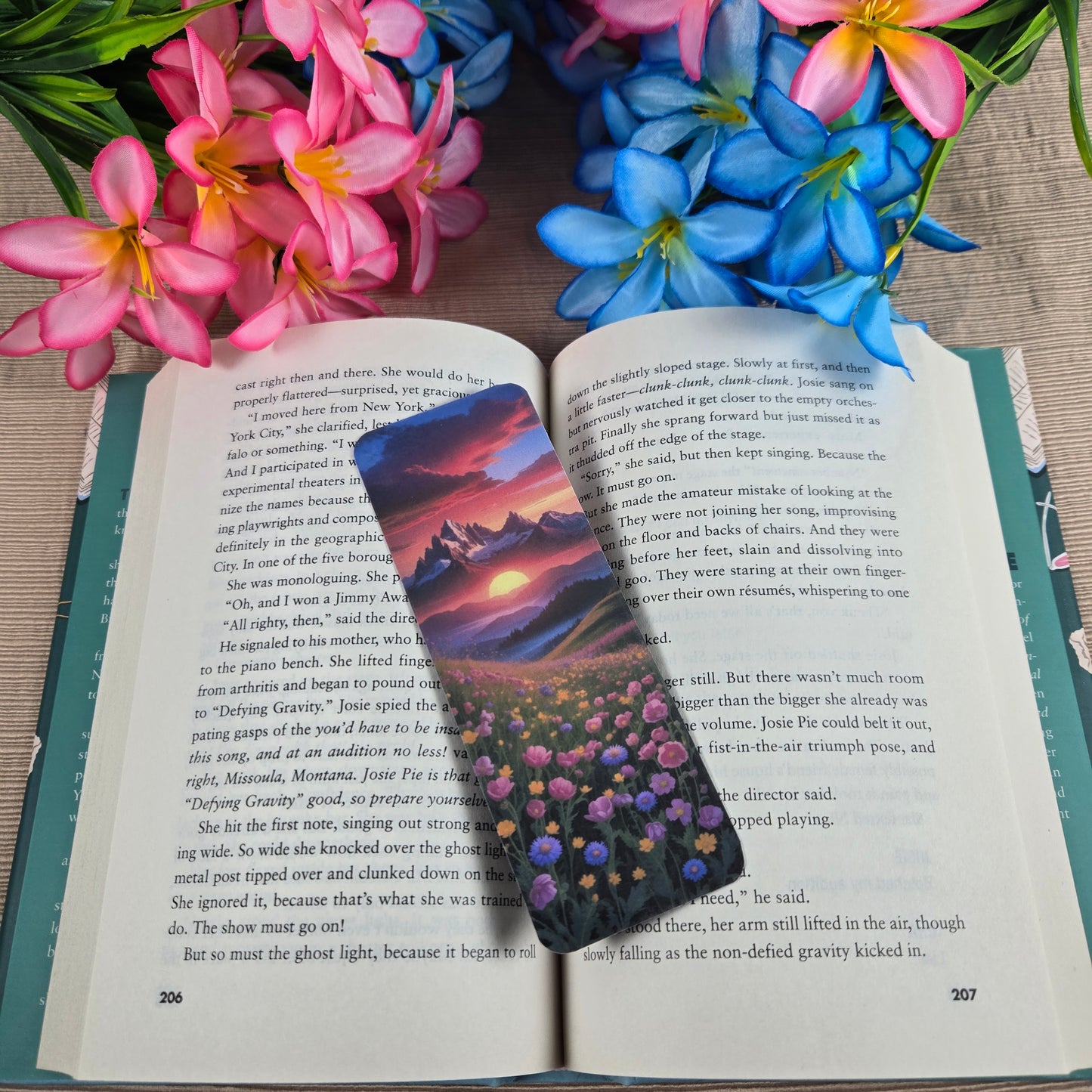 Mountain Floral Landscape Bookmark