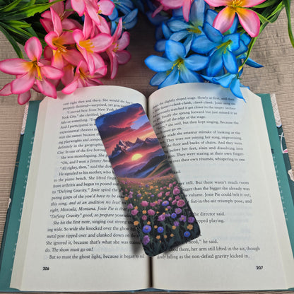 Mountain Floral Landscape Bookmark