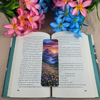Mountain Floral Landscape Bookmark
