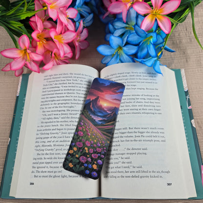 Mountain Floral Landscape Bookmark