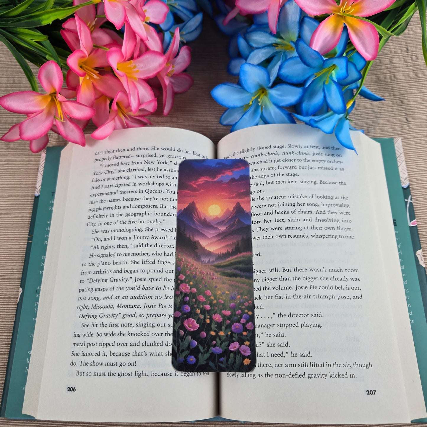 Mountain Floral Landscape Bookmark