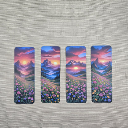 Mountain Floral Landscape Bookmark