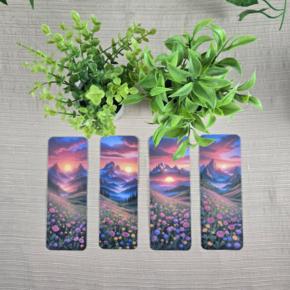 Mountain Floral Landscape Bookmark