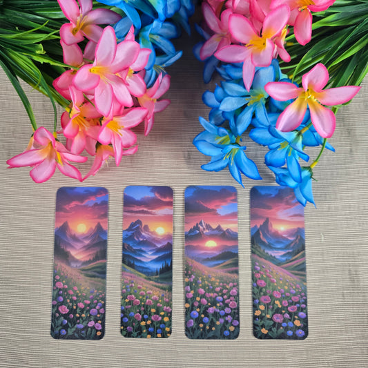 Mountain Floral Landscape Bookmark