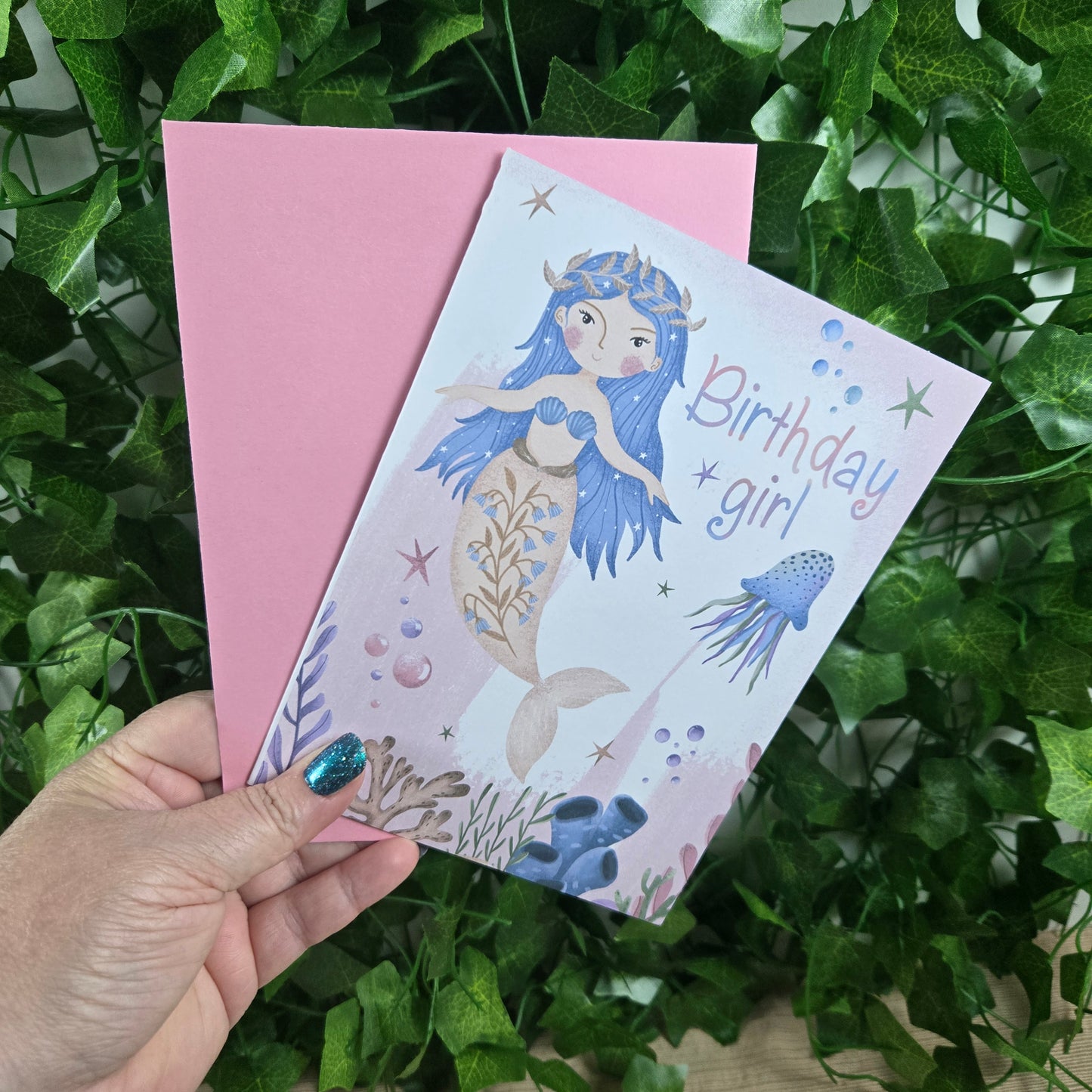 Mermaid Birthday Girl Card