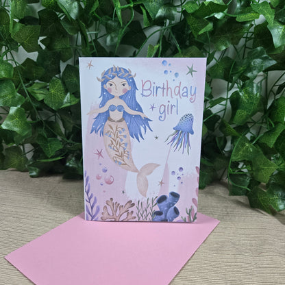 Mermaid Birthday Girl Card