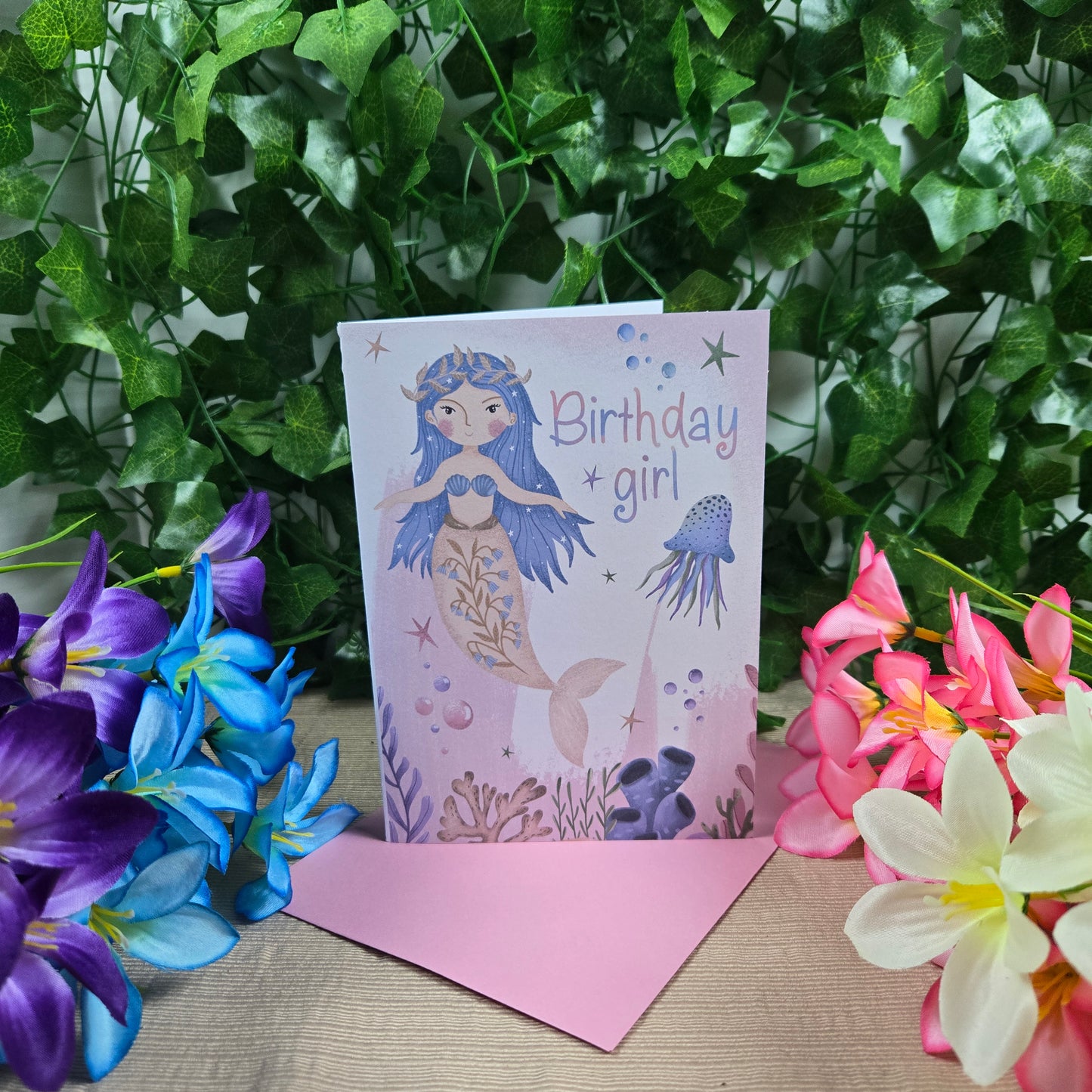 Mermaid Birthday Girl Card