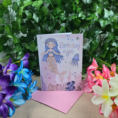 Mermaid Birthday Girl Card