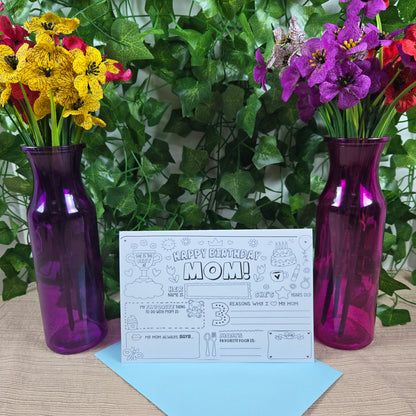 Coloring Mom Happy Birthday Card 2