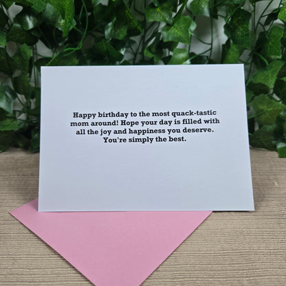 Cute Duck Happy Birthday Mom Card