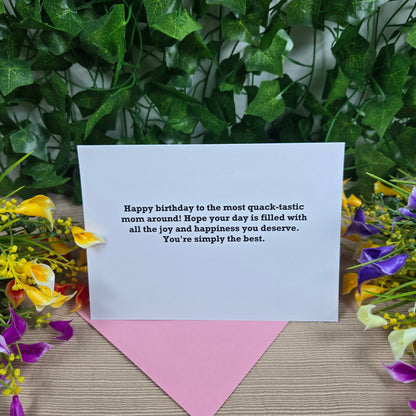 Cute Duck Happy Birthday Mom Card