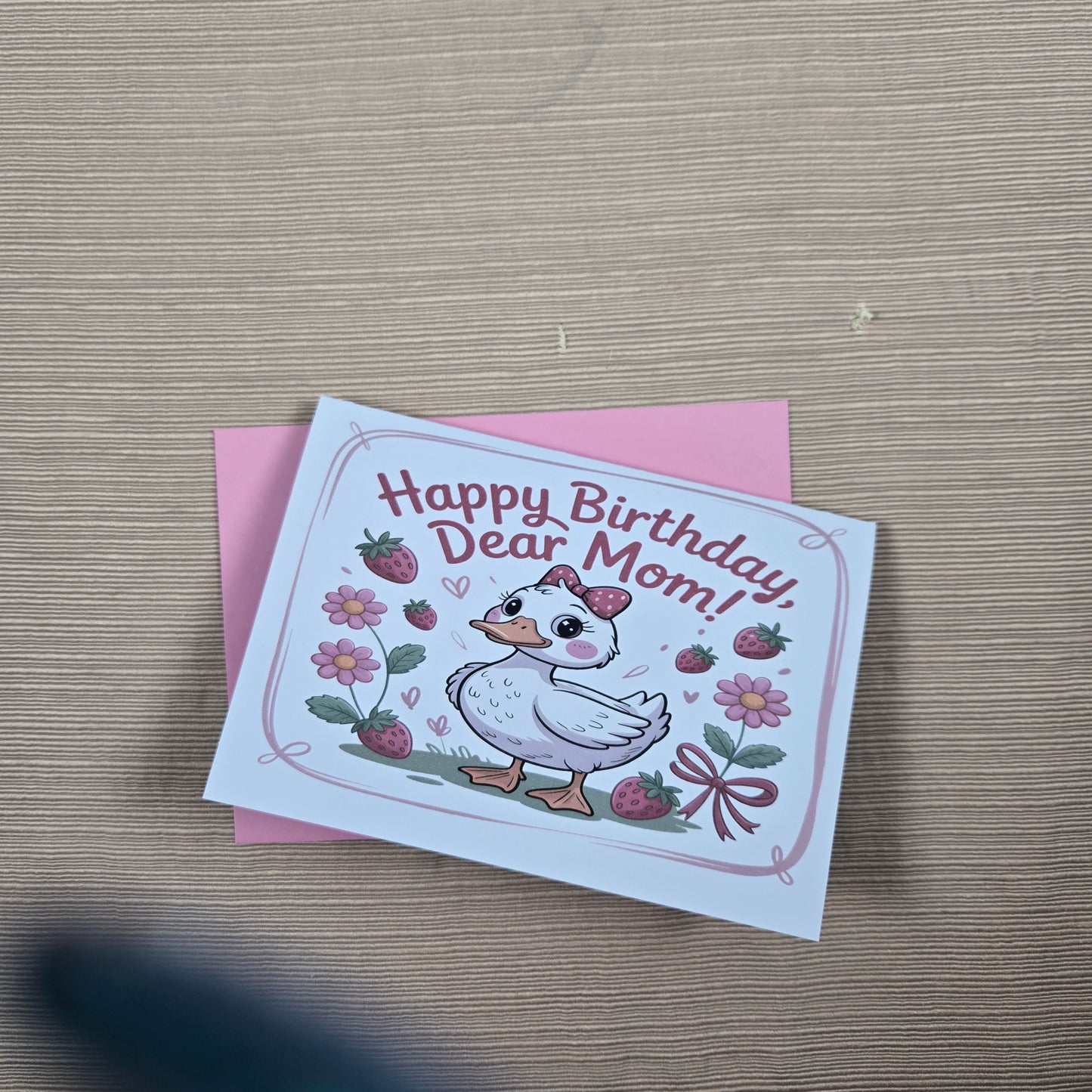 Cute Duck Happy Birthday Mom Card