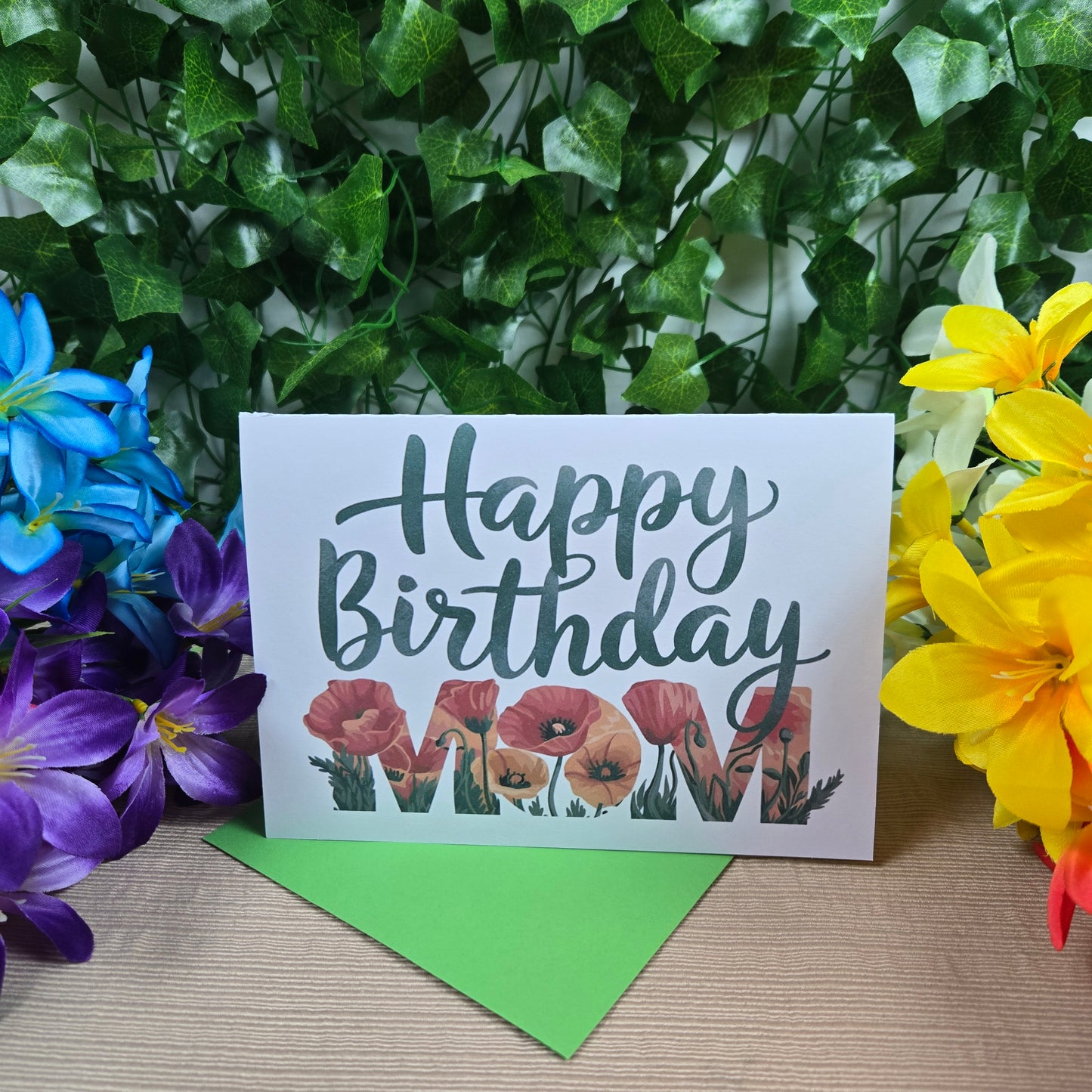 Floral Happy Birthday Mom Card