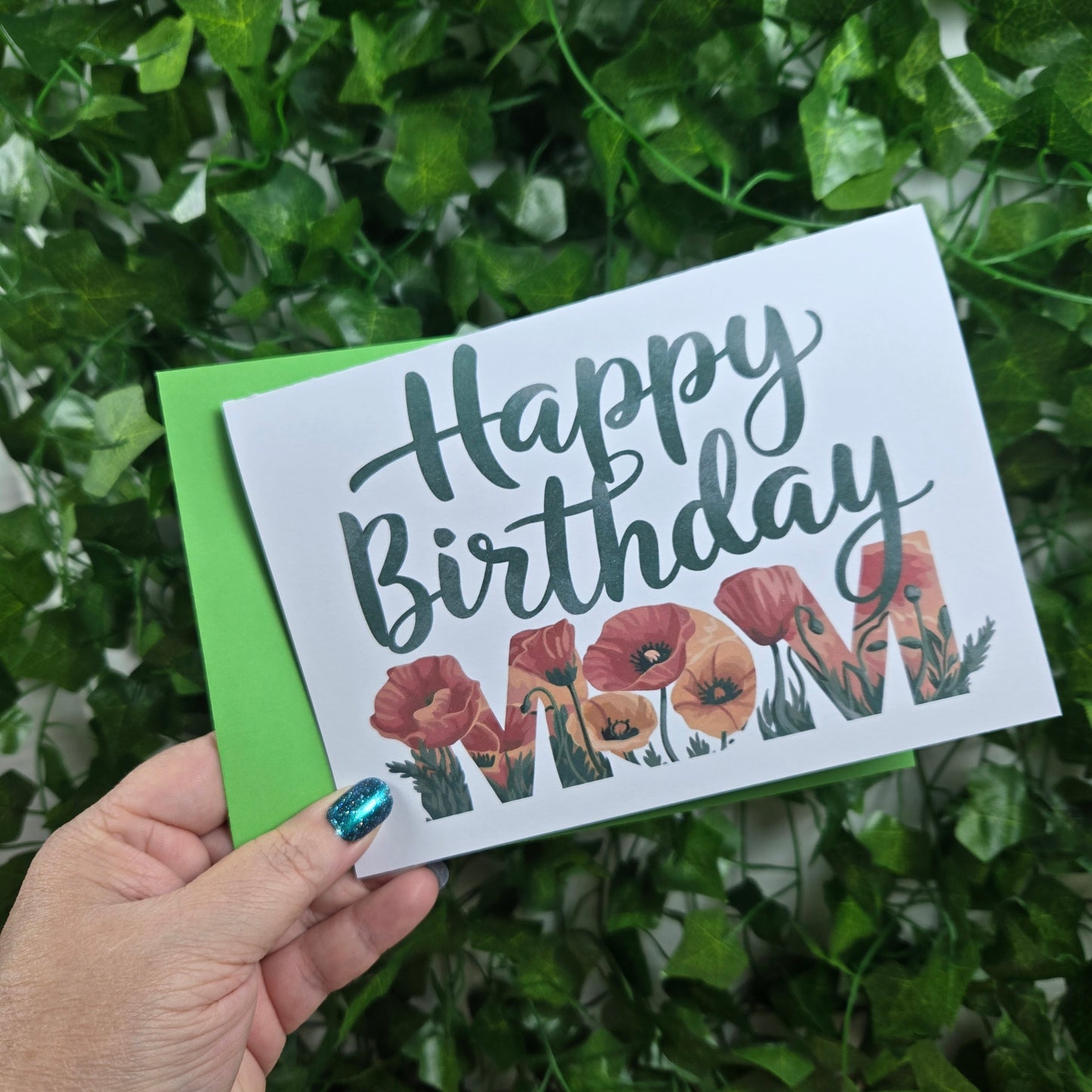 Floral Happy Birthday Mom Card