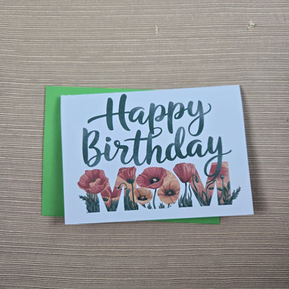 Floral Happy Birthday Mom Card