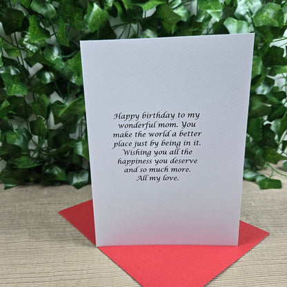 Tulips in Vase Happy Birthday Mom Card