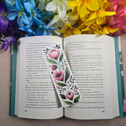 Pink Floral Bookmark
