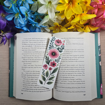 Pink Floral Bookmark