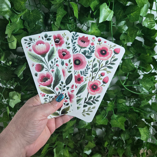 Pink Floral Bookmark