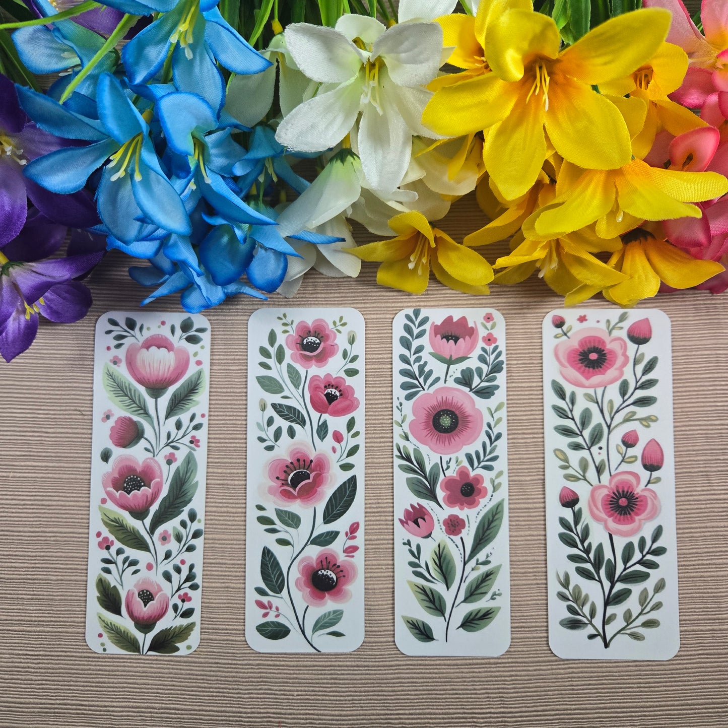 Pink Floral Bookmark