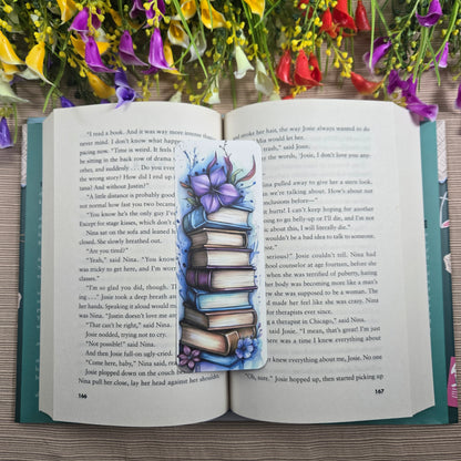 Beautiful Flowers on Books Bookmark