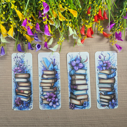 Beautiful Flowers on Books Bookmark